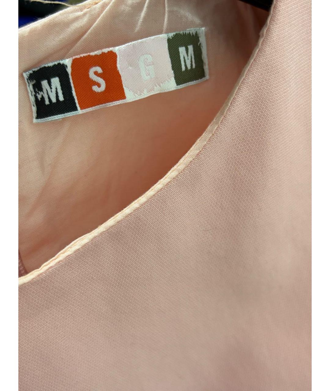 MSGM Розовое хлопко-эластановое повседневное платье, фото 7