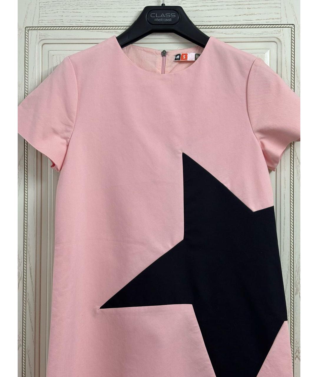MSGM Розовое хлопко-эластановое повседневное платье, фото 2