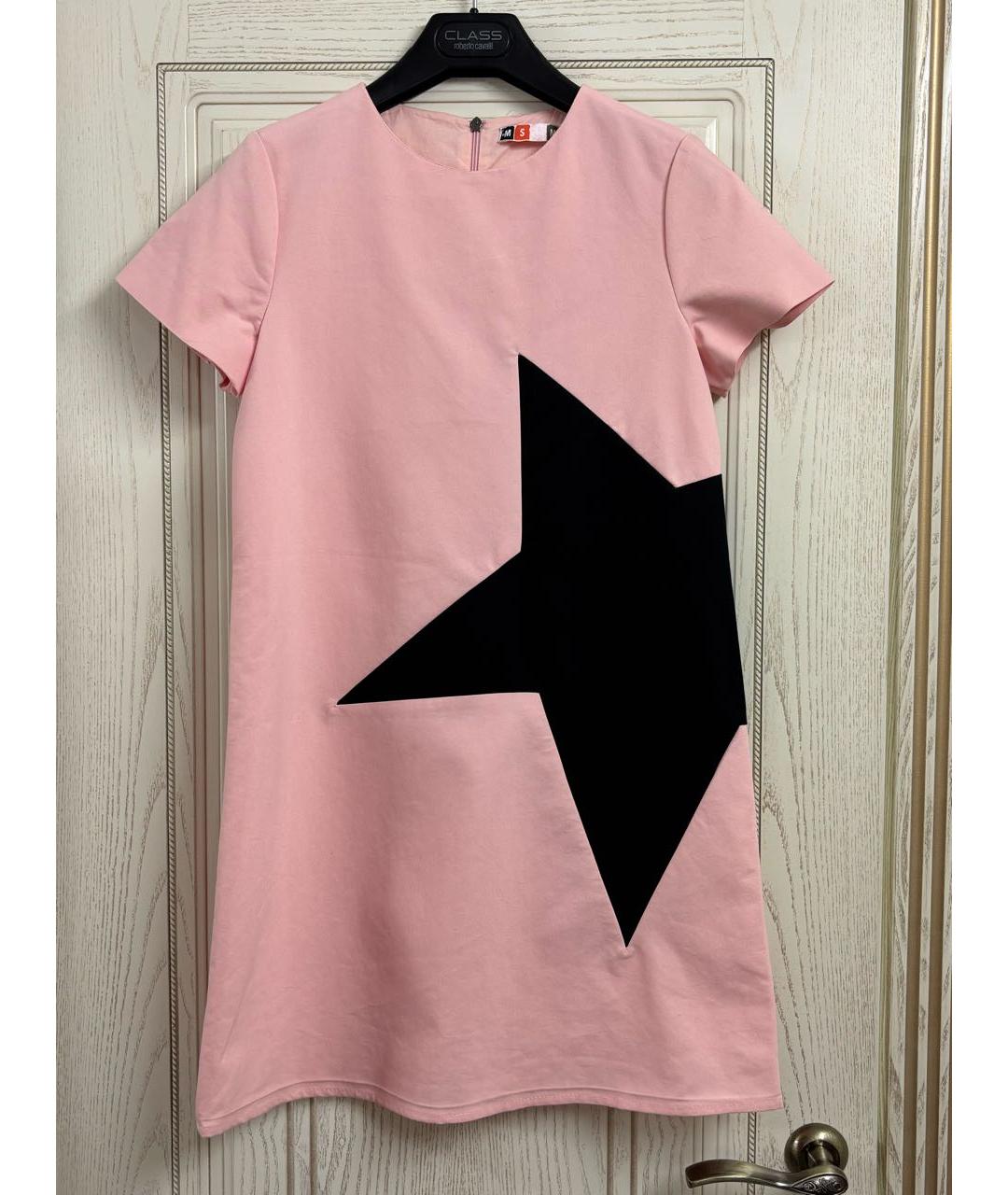 MSGM Розовое хлопко-эластановое повседневное платье, фото 6