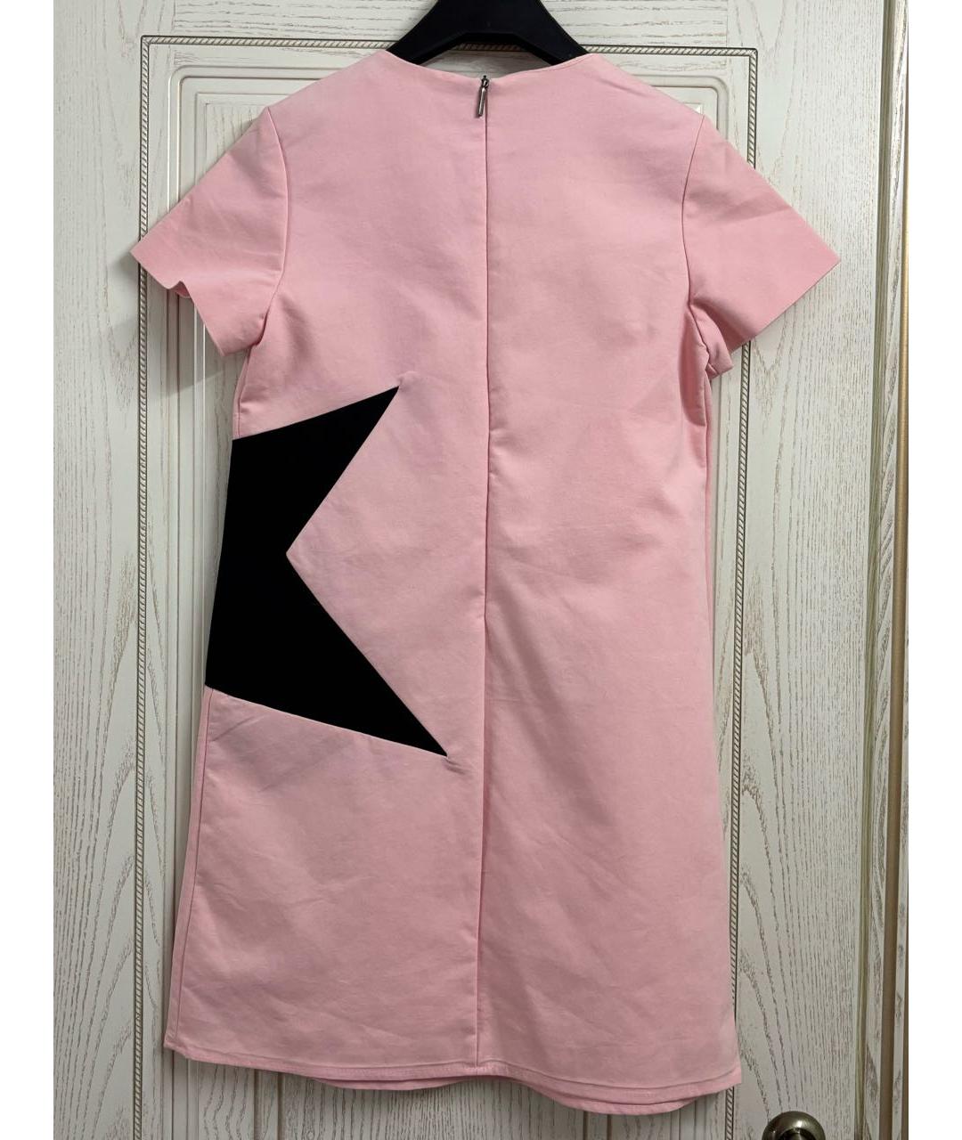 MSGM Розовое хлопко-эластановое повседневное платье, фото 3