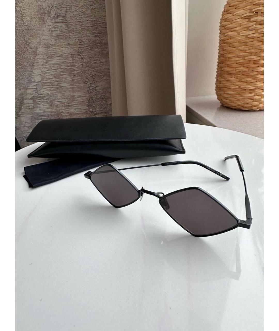SAINT LAURENT Черные пластиковые солнцезащитные очки, фото 2