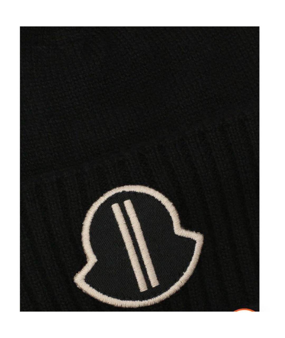 MONCLER Черная шерстяная шапка, фото 5