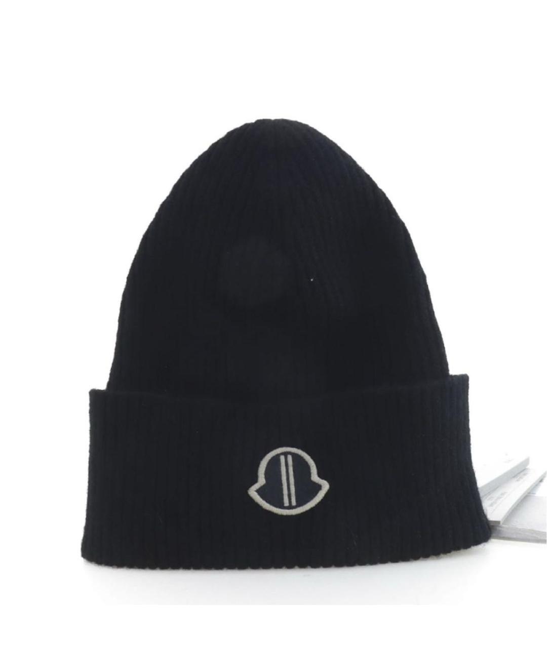 MONCLER Черная шерстяная шапка, фото 8