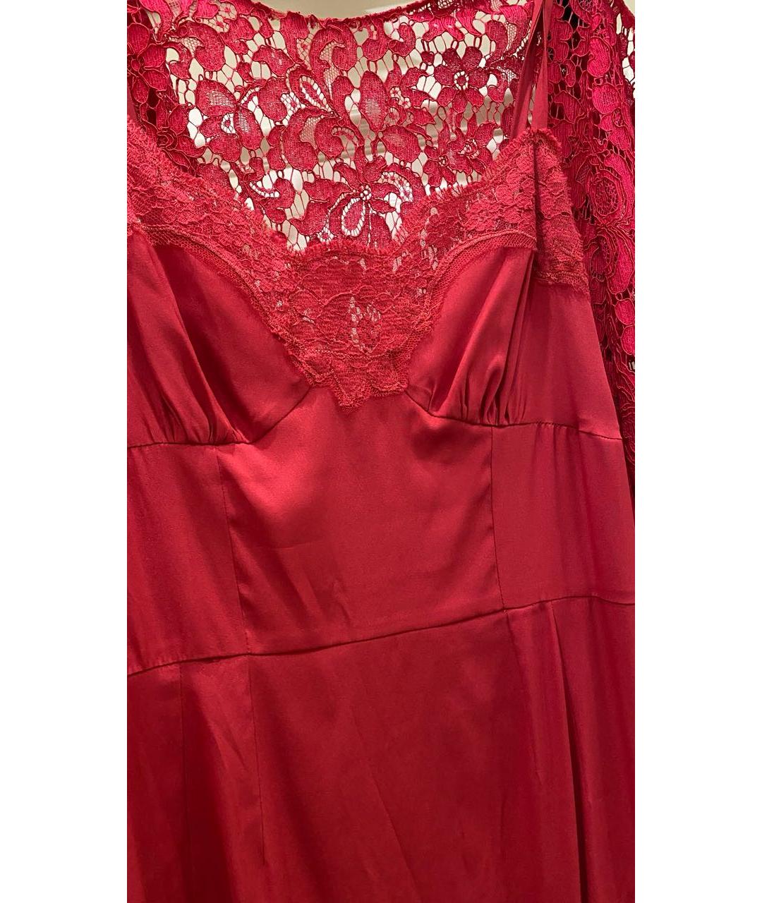 DOLCE&GABBANA Красное кружевное платье, фото 2