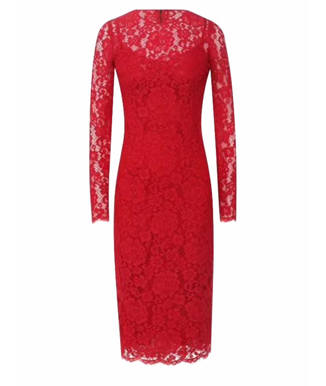 DOLCE&GABBANA Красное кружевное платье, фото 1