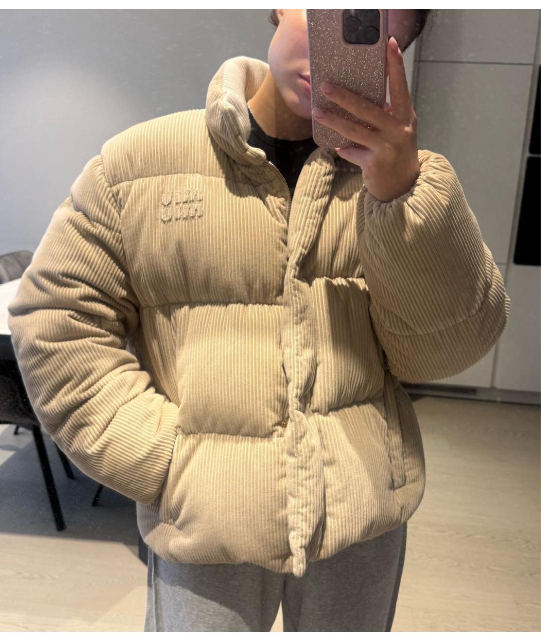 MIU MIU Бежевый пуховик, фото 4