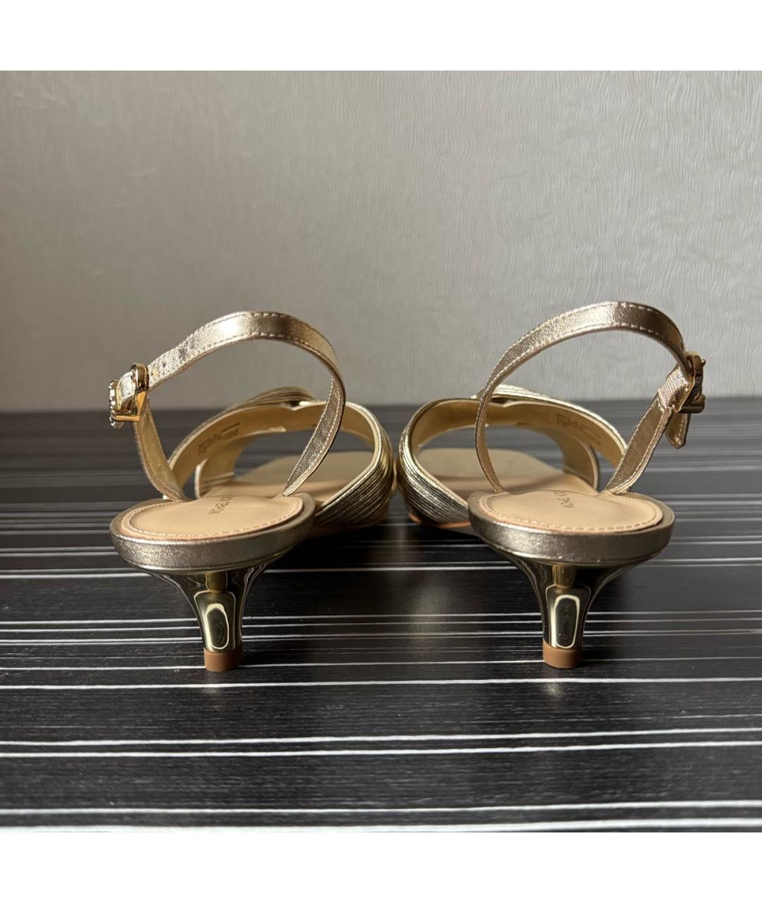 MICHAEL KORS Золотые кожаные туфли, фото 5