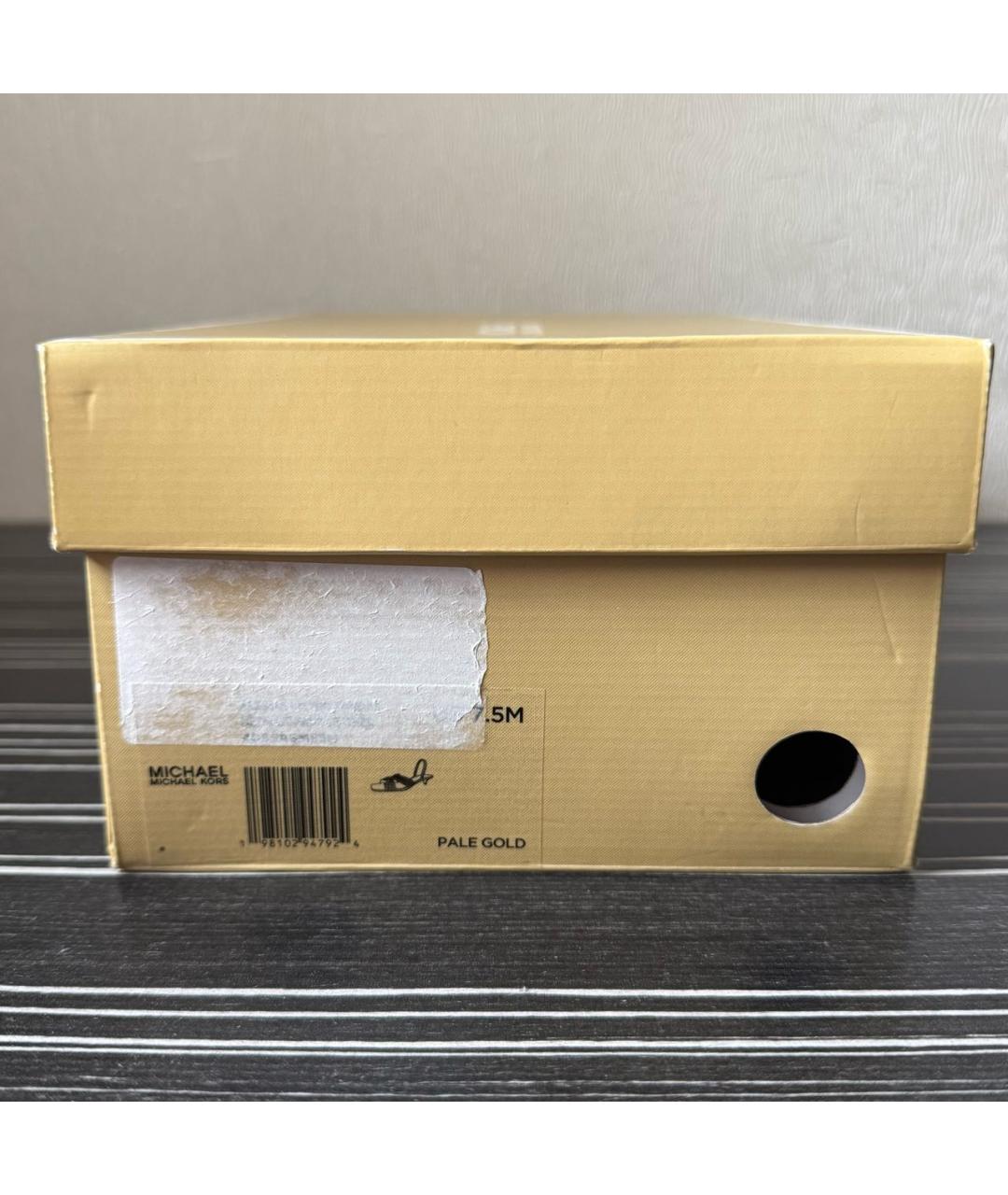 MICHAEL KORS Золотые кожаные туфли, фото 7