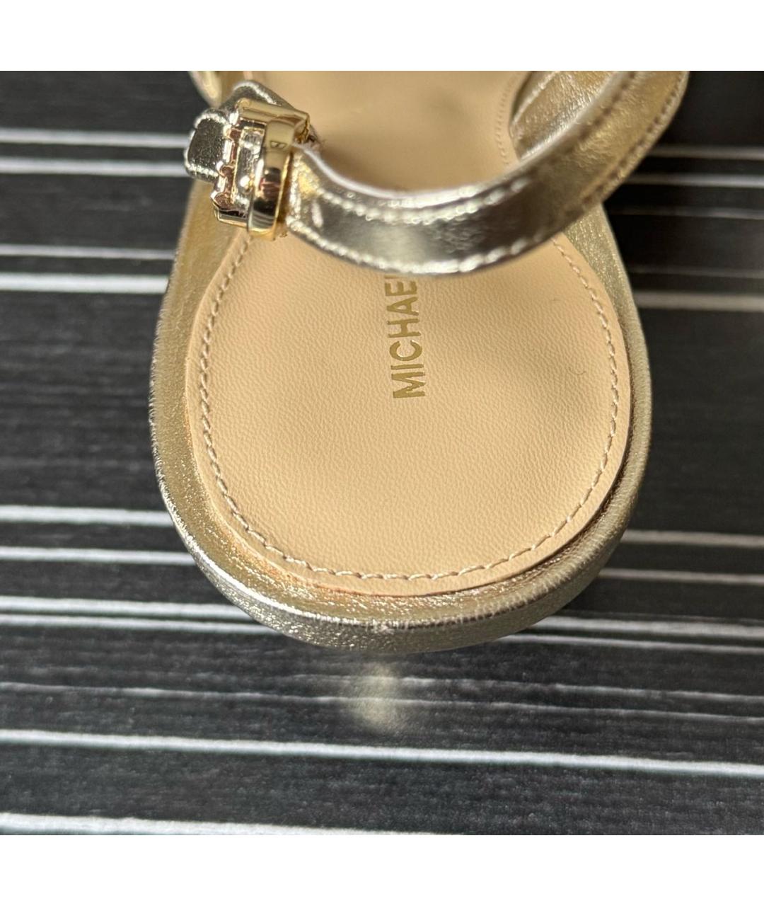 MICHAEL KORS Золотые кожаные туфли, фото 6