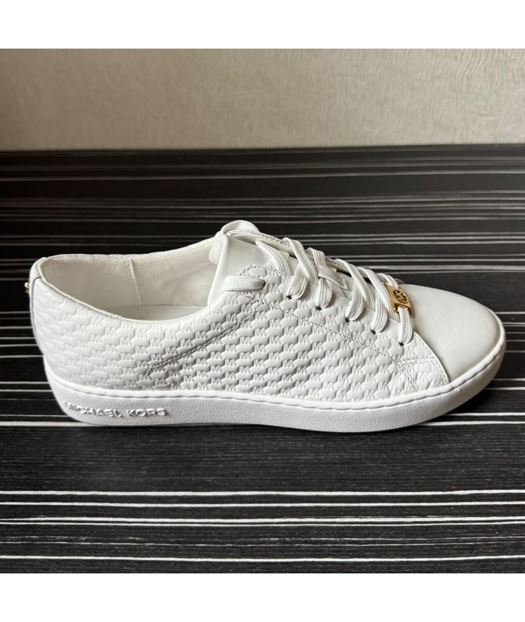 MICHAEL KORS Белые кожаные кеды, фото 8