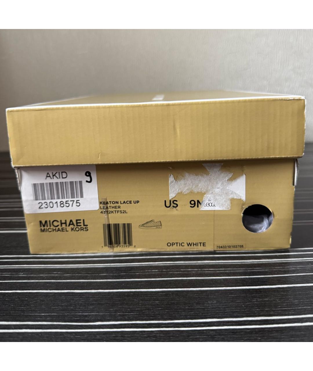 MICHAEL KORS Белые кожаные кеды, фото 7