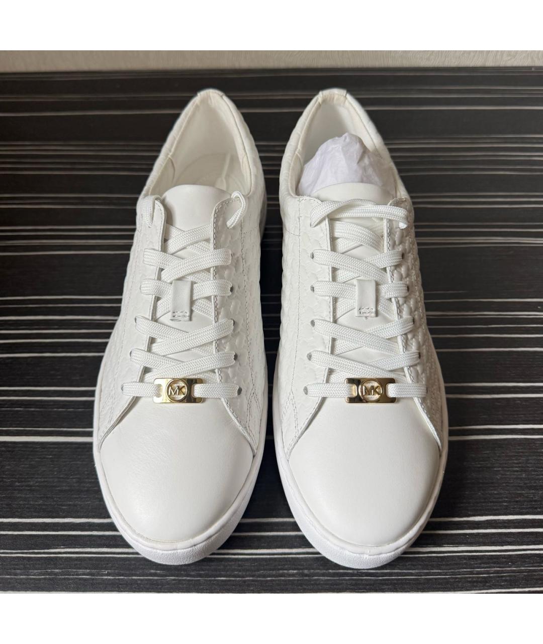 MICHAEL KORS Белые кожаные кеды, фото 3