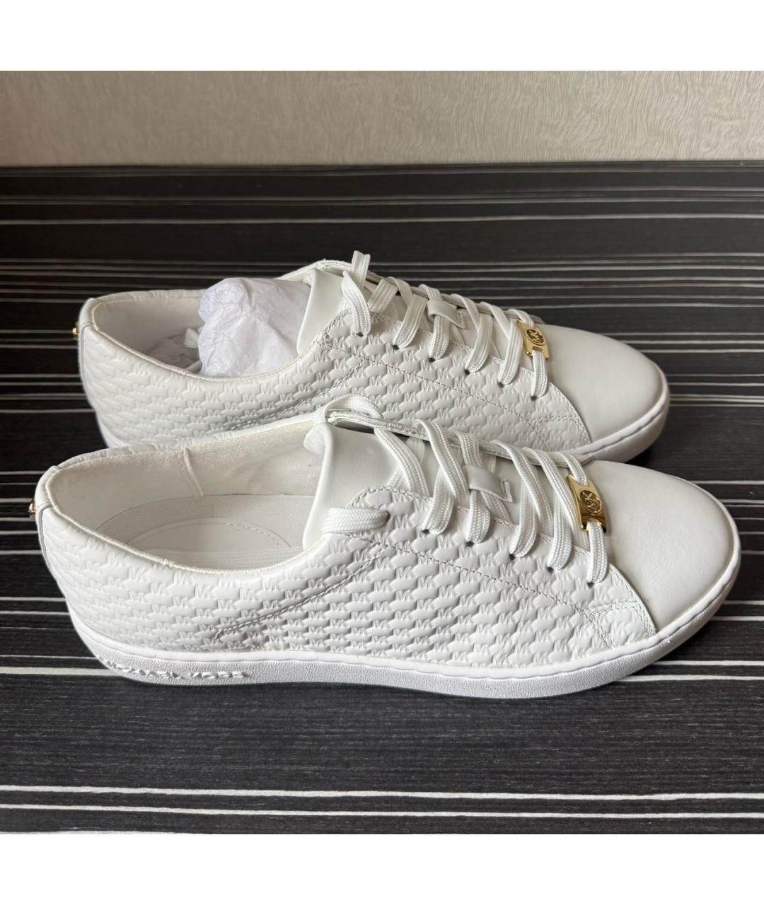 MICHAEL KORS Белые кожаные кеды, фото 2