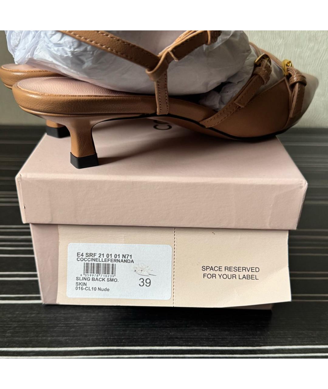 COCCINELLE Коричневые кожаные туфли, фото 8