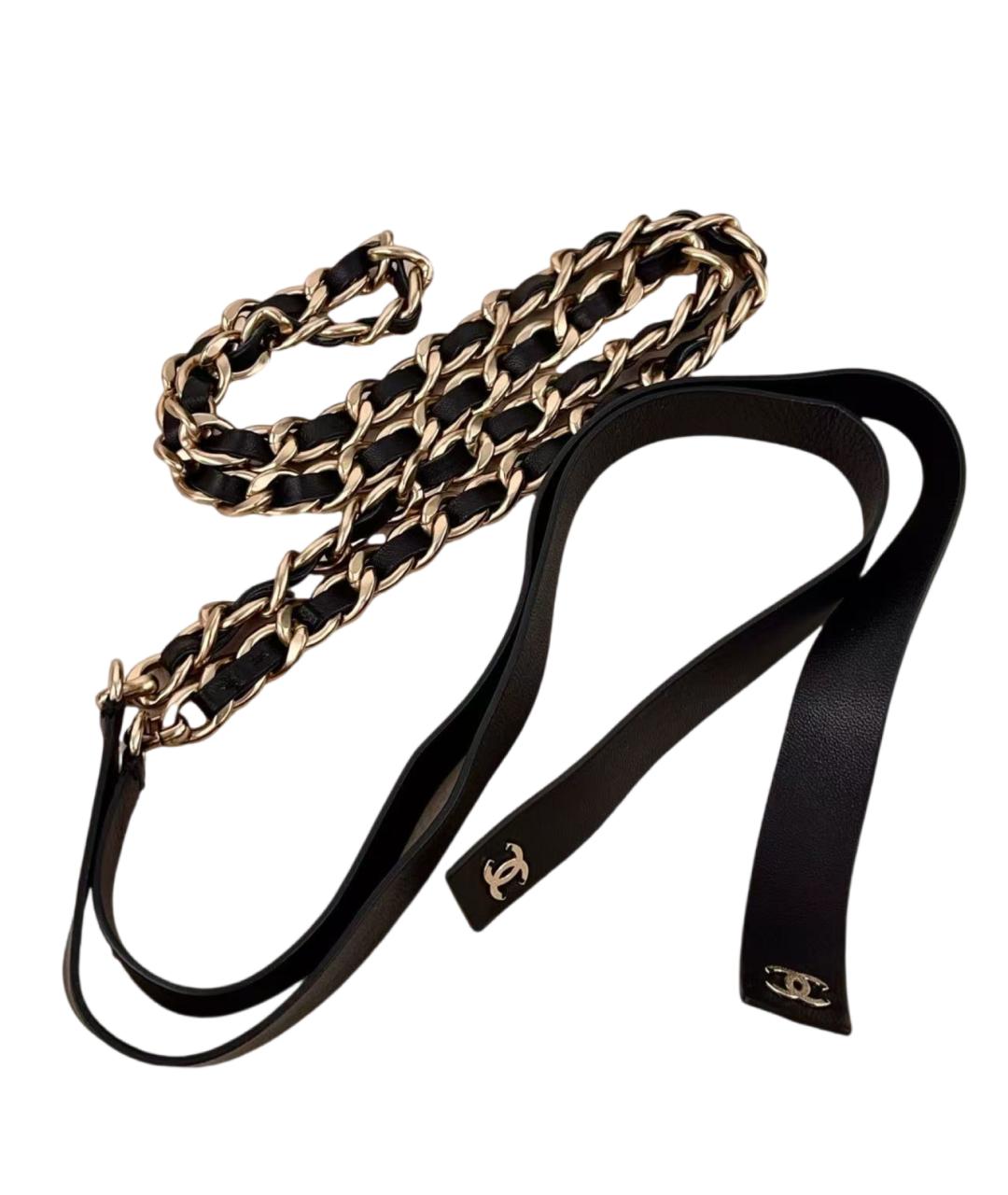 CHANEL Черная кожаная цепочка, фото 7