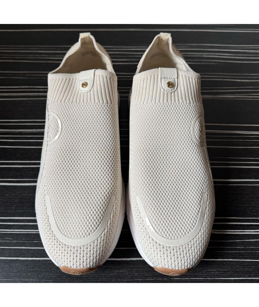 MICHAEL KORS Бежевые кожаные кроссовки, фото 3