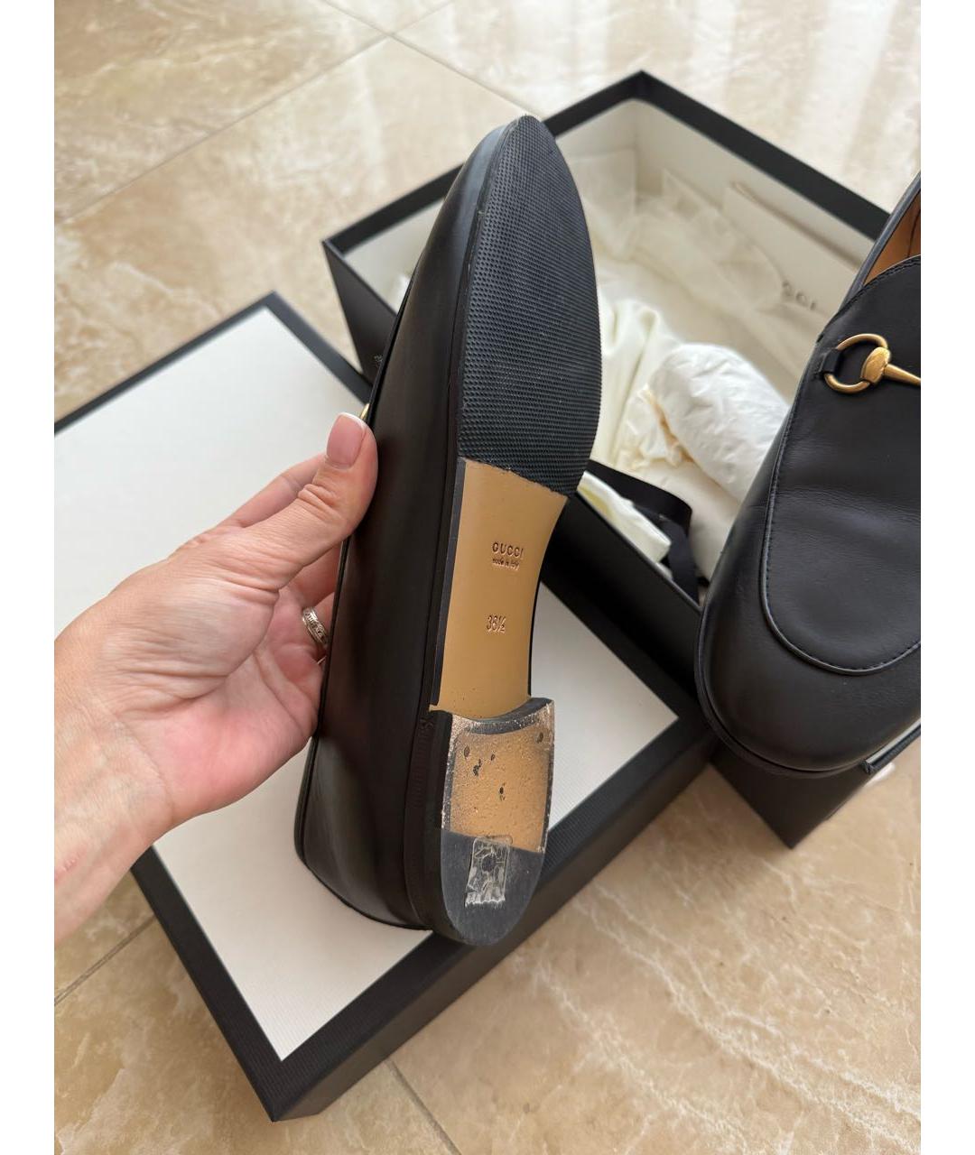 GUCCI Черные кожаные лоферы, фото 5