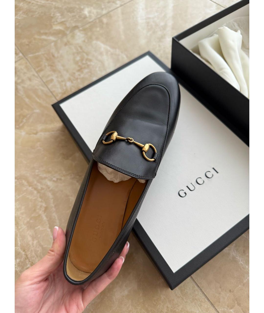 GUCCI Черные кожаные лоферы, фото 2