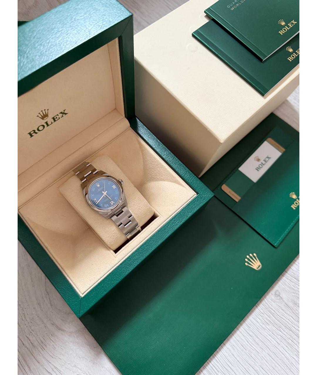 ROLEX Синие стеклянные часы, фото 5