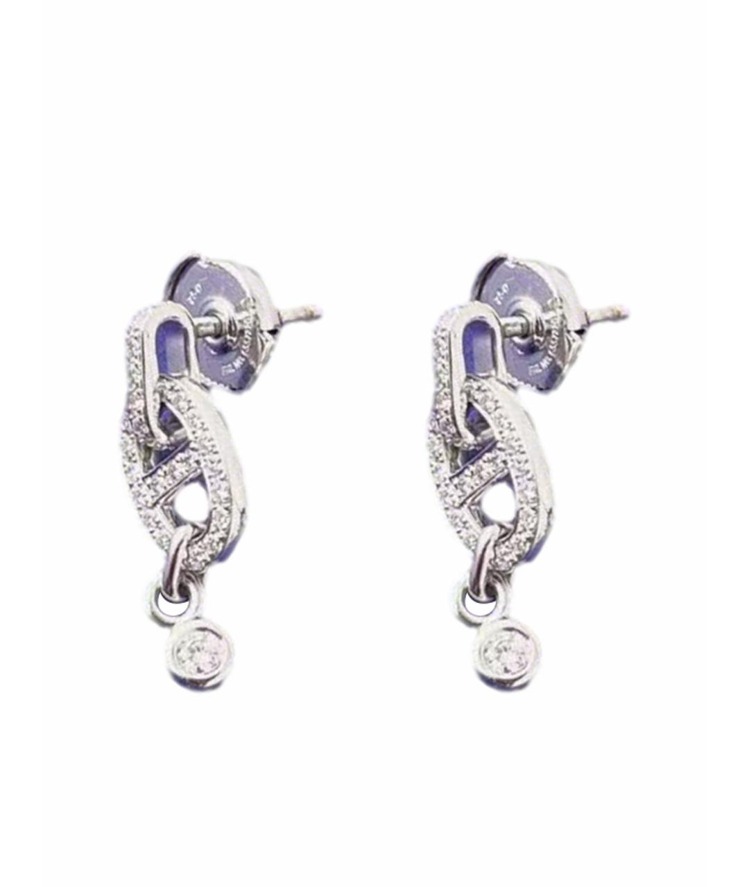HERMES Серебряные серьги из белого золота, фото 1