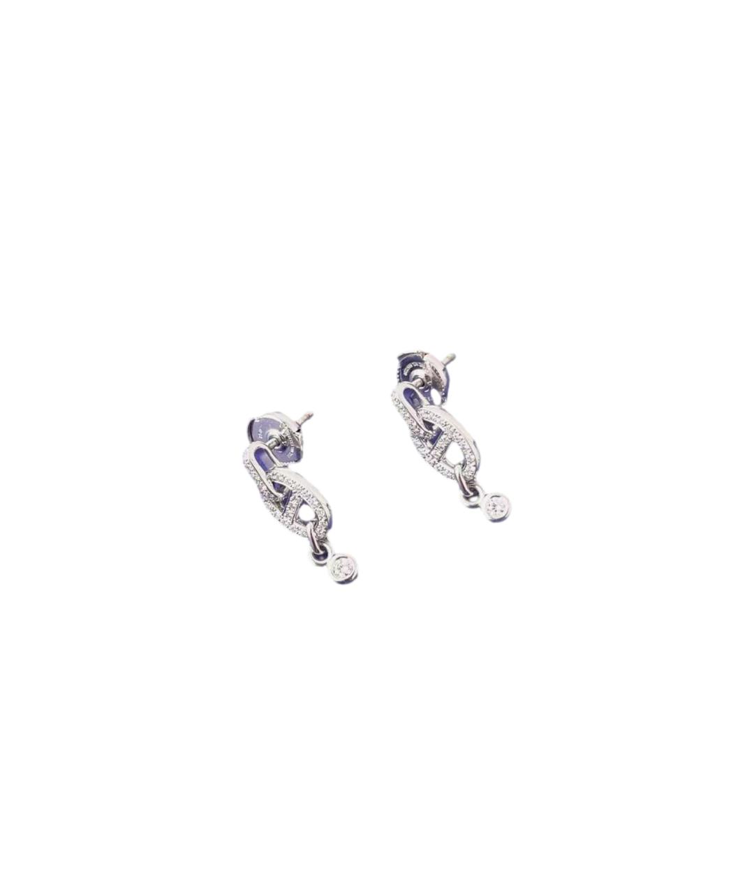 HERMES Серебряные серьги из белого золота, фото 6