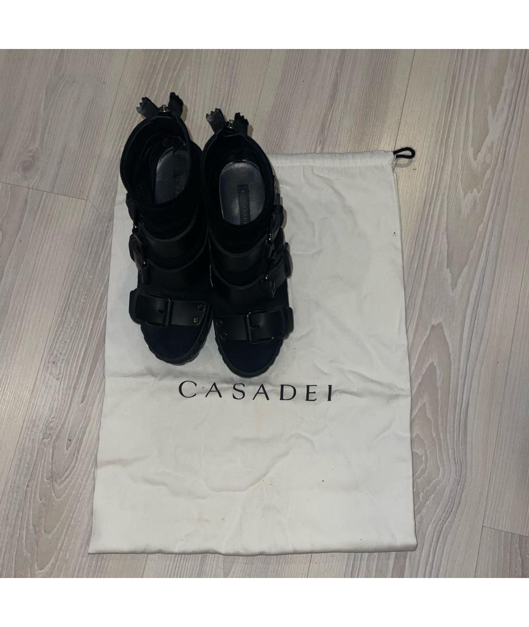 CASADEI Черные кожаные ботильоны, фото 4