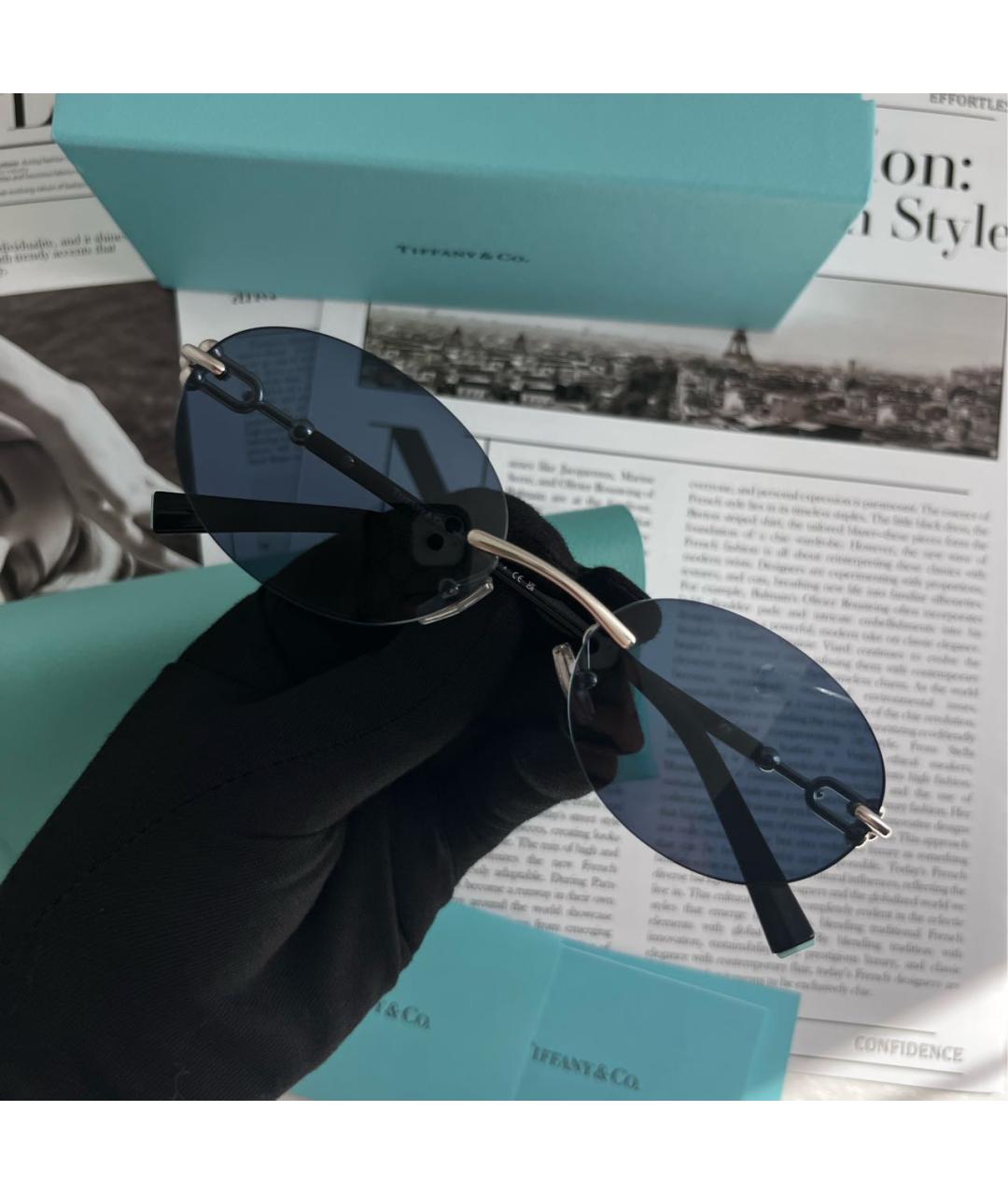 TIFFANY&CO Темно-синие солнцезащитные очки, фото 8