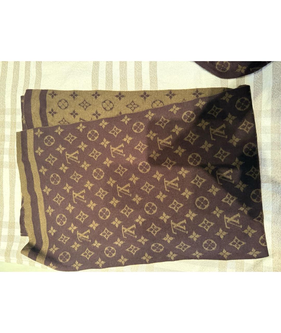 LOUIS VUITTON Коричневая кашемировая шапка, фото 6