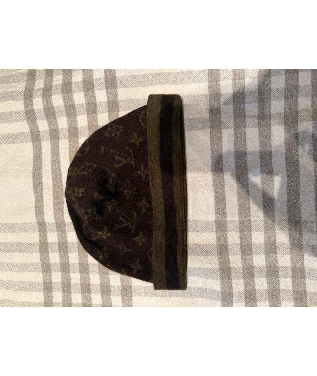 LOUIS VUITTON Коричневая кашемировая шапка, фото 7