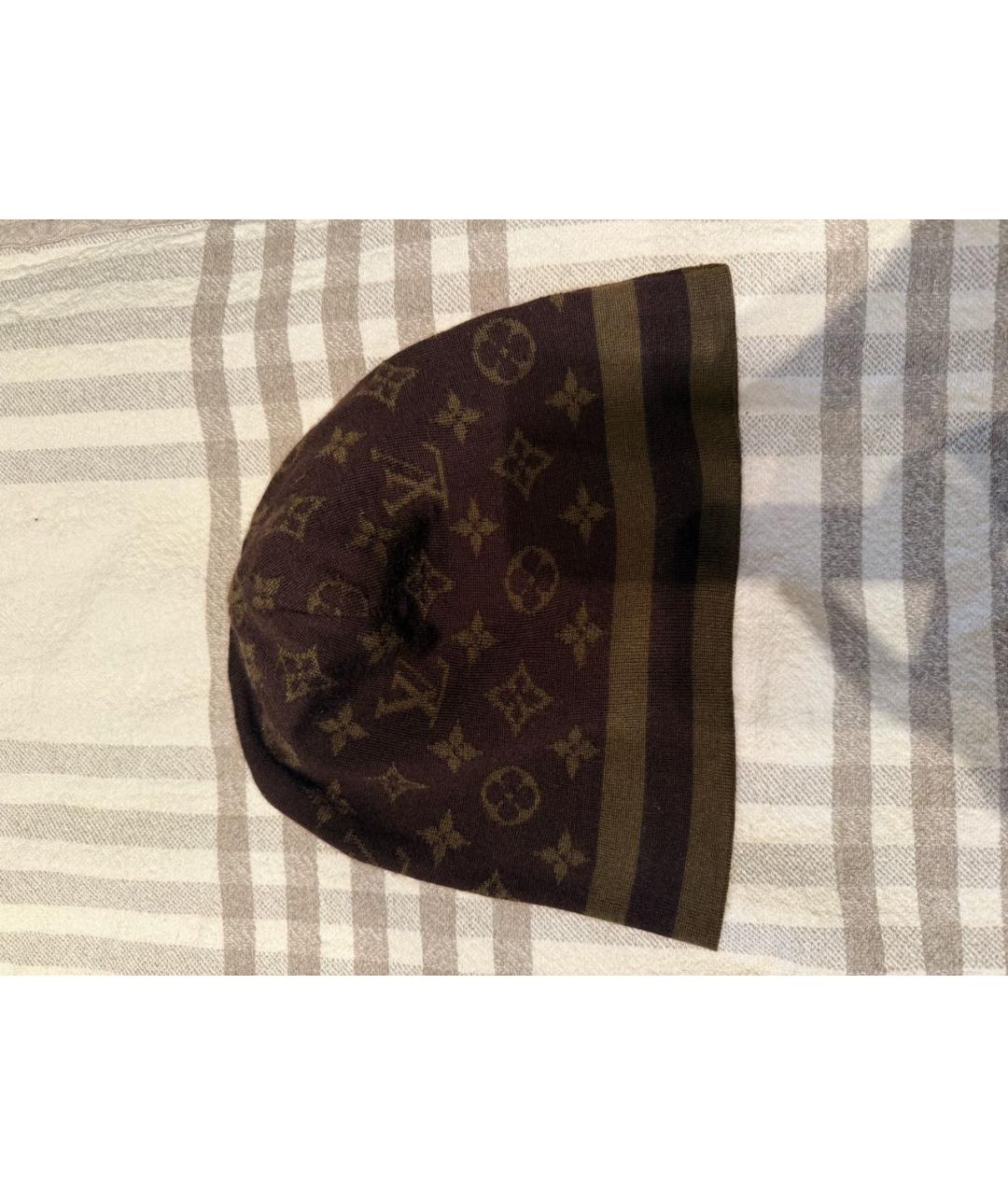 LOUIS VUITTON Коричневая кашемировая шапка, фото 2