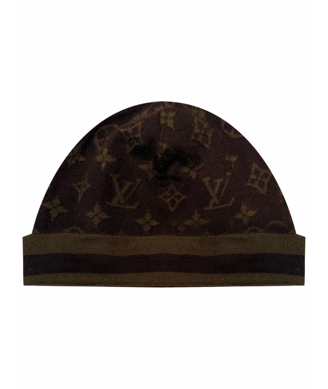 LOUIS VUITTON Коричневая кашемировая шапка, фото 1