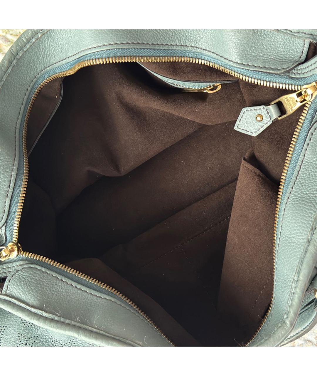 LOUIS VUITTON Бирюзовая кожаная сумка с короткими ручками, фото 4