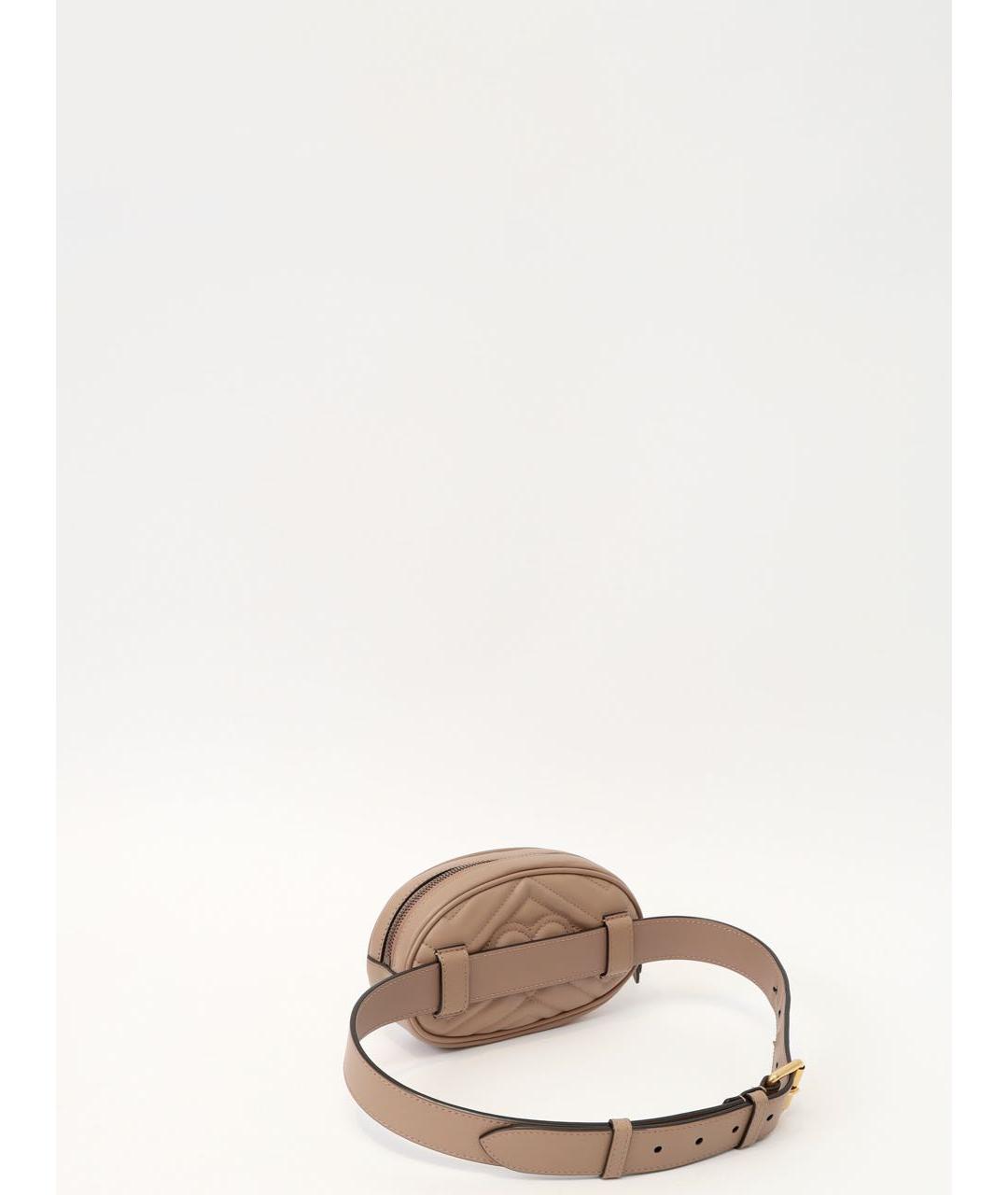 GUCCI Бежевая кожаная поясная сумка, фото 2