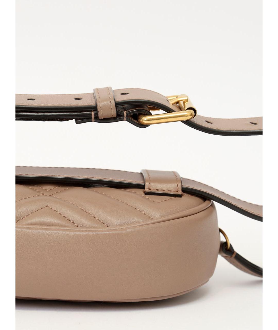 GUCCI Бежевая кожаная поясная сумка, фото 6