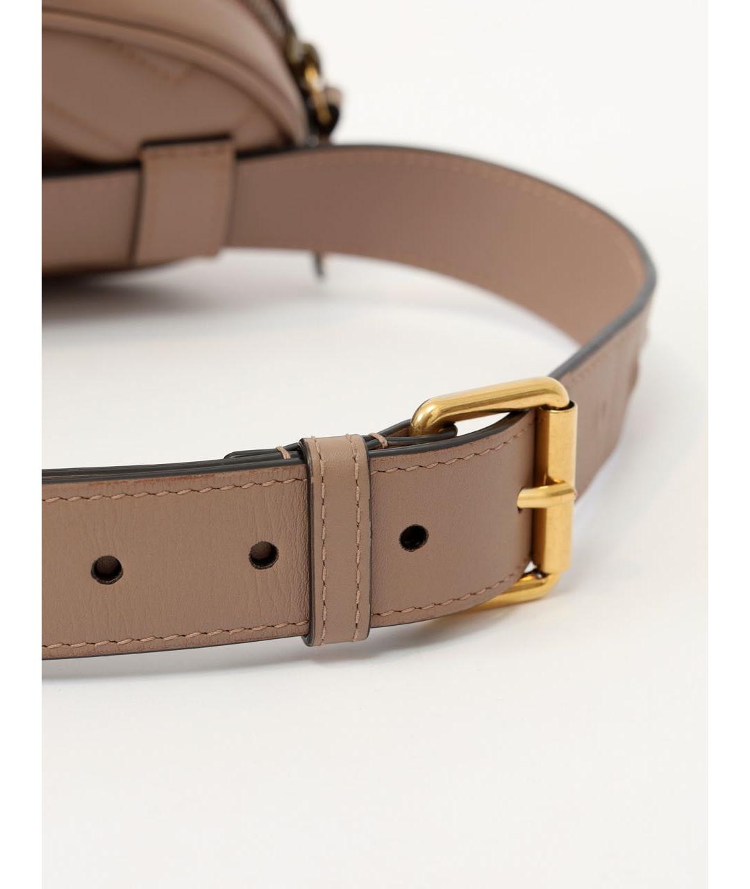 GUCCI Бежевая кожаная поясная сумка, фото 7