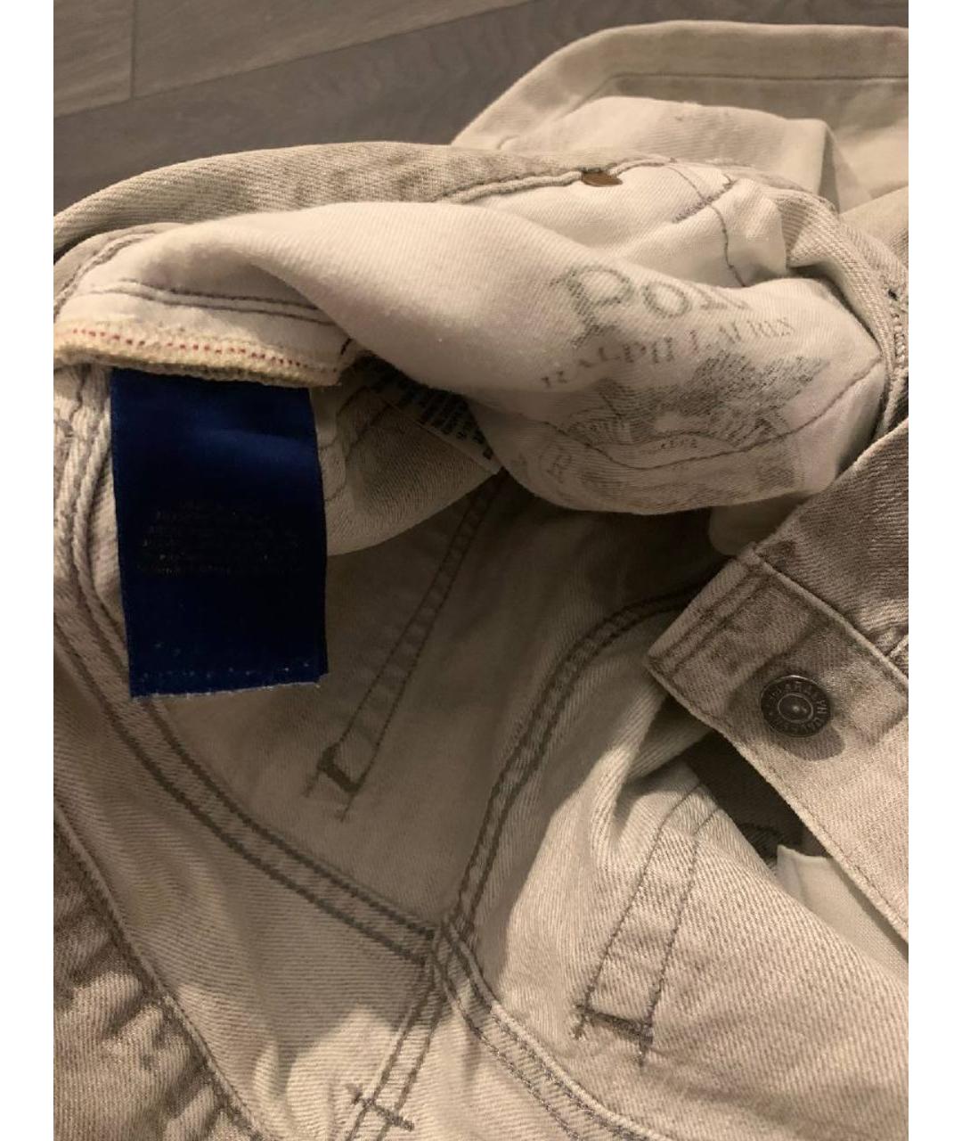 POLO RALPH LAUREN Серые хлопковые прямые джинсы, фото 3