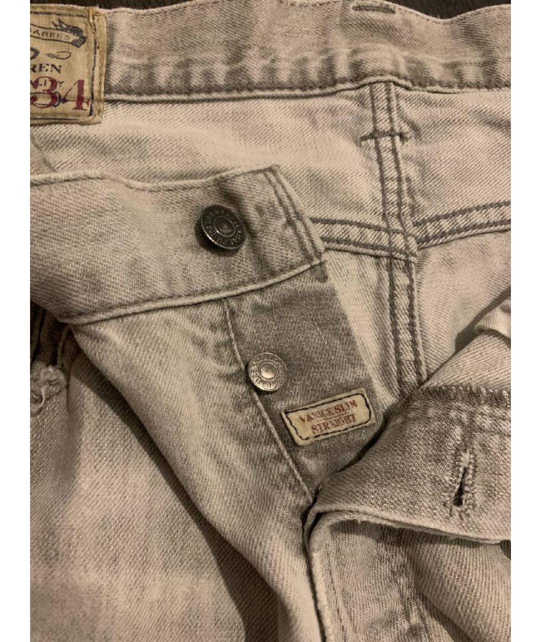 POLO RALPH LAUREN Серые хлопковые прямые джинсы, фото 6