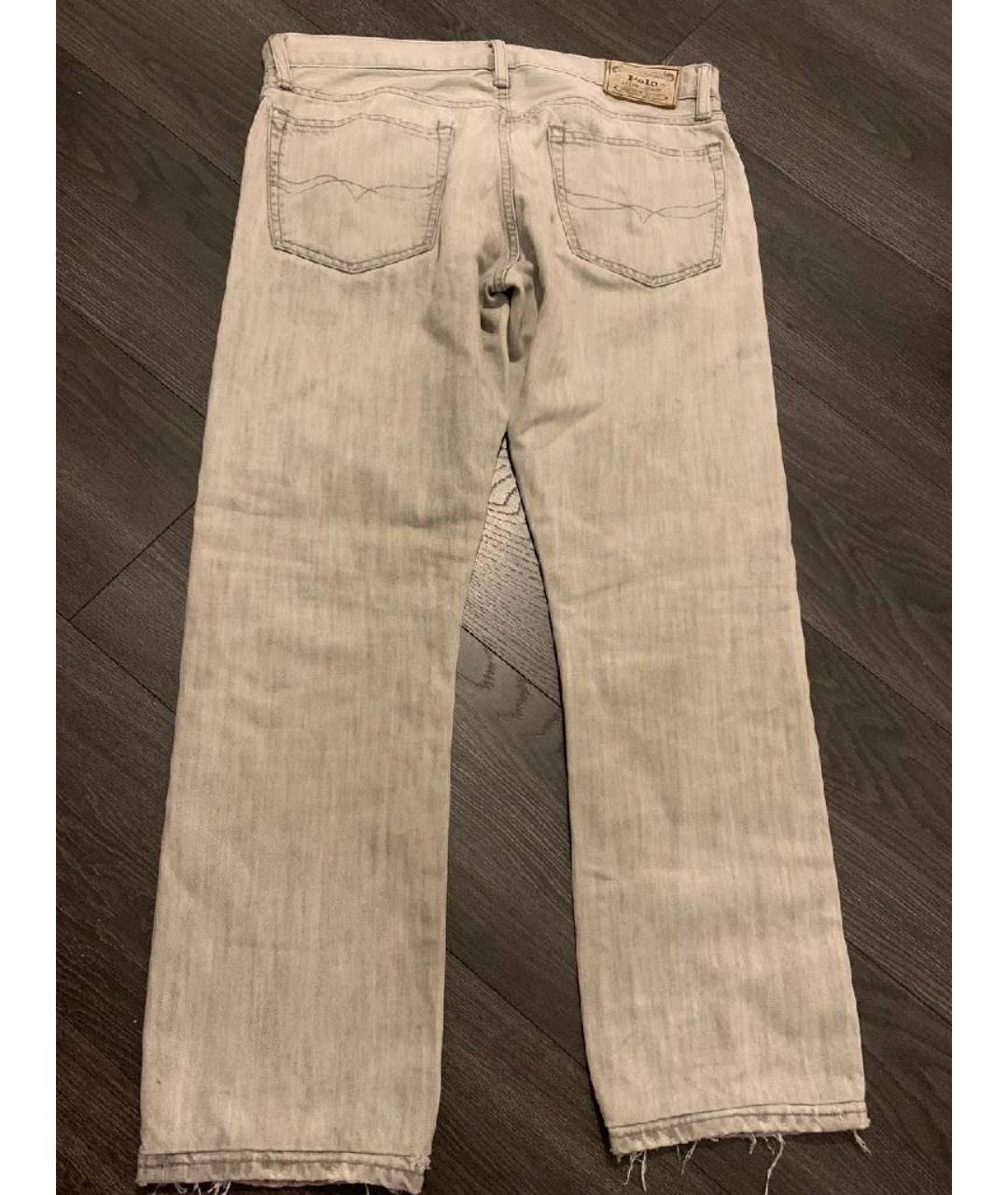 POLO RALPH LAUREN Серые хлопковые прямые джинсы, фото 2