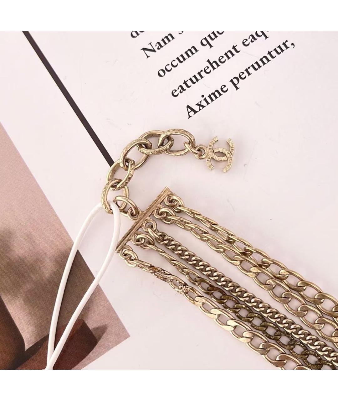 CHANEL Золотое металлическое колье, фото 5