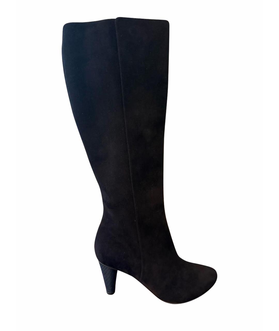 POLLINI Черные замшевые сапоги, фото 1