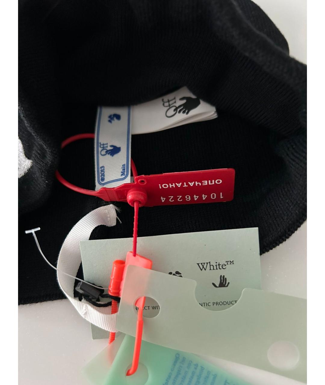 OFF-WHITE Черная шерстяная шапка, фото 3