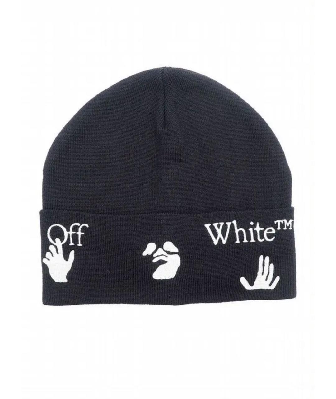 OFF-WHITE Черная шерстяная шапка, фото 1