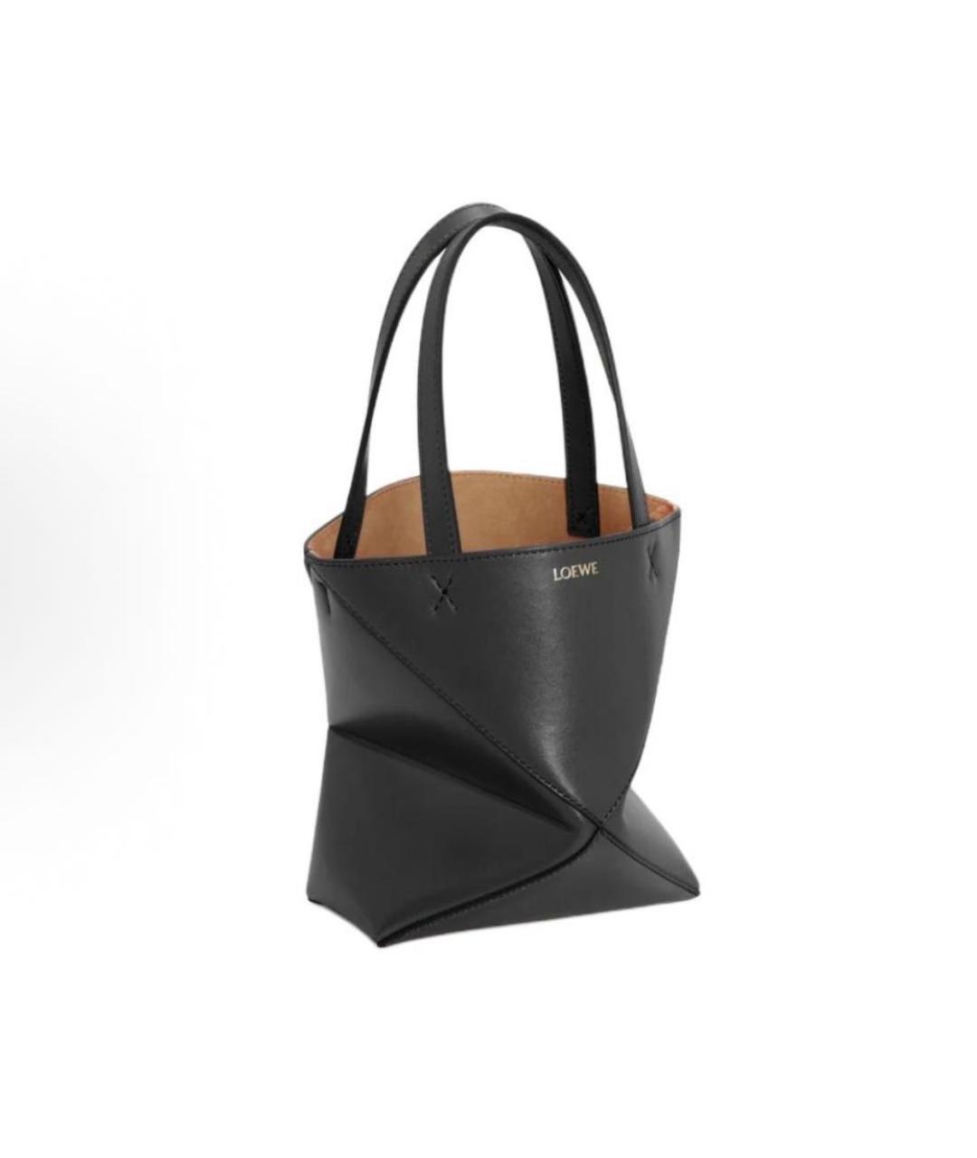 LOEWE Черная кожаная сумка тоут, фото 4