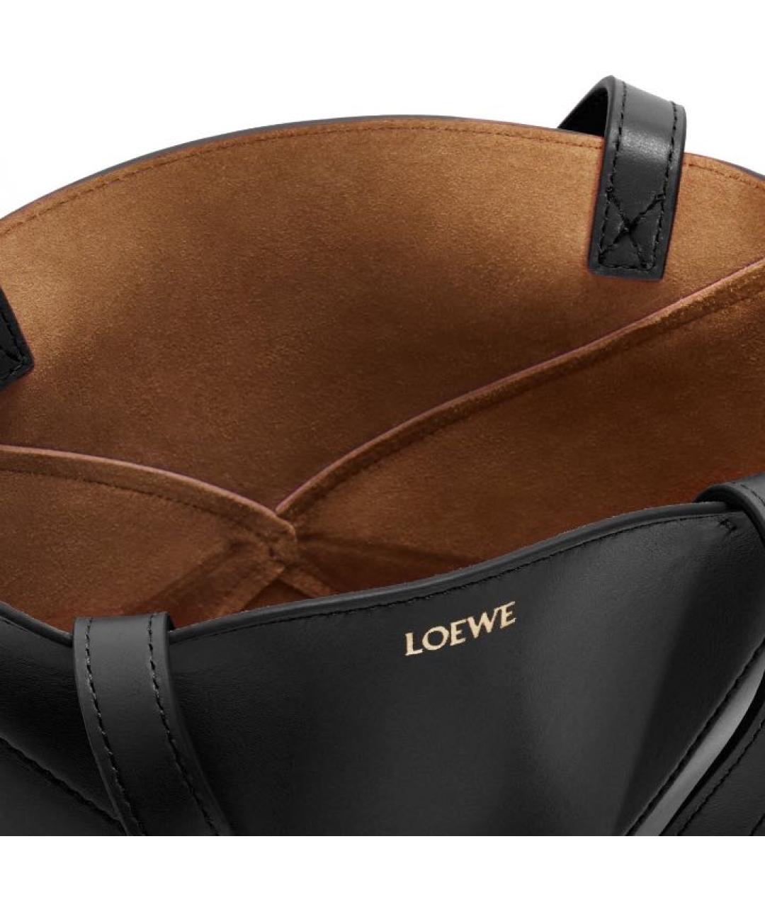 LOEWE Черная кожаная сумка тоут, фото 7