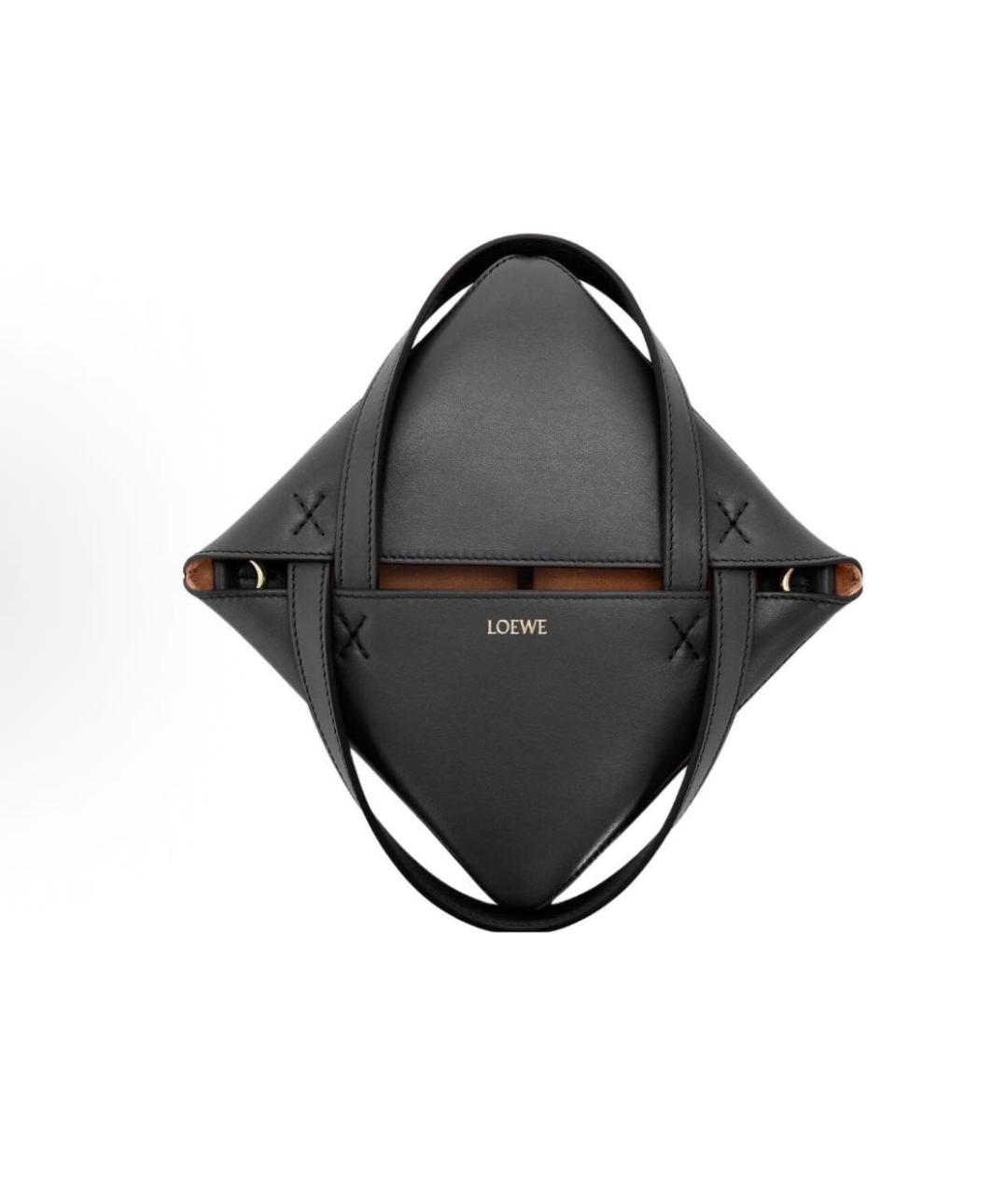 LOEWE Черная кожаная сумка тоут, фото 5