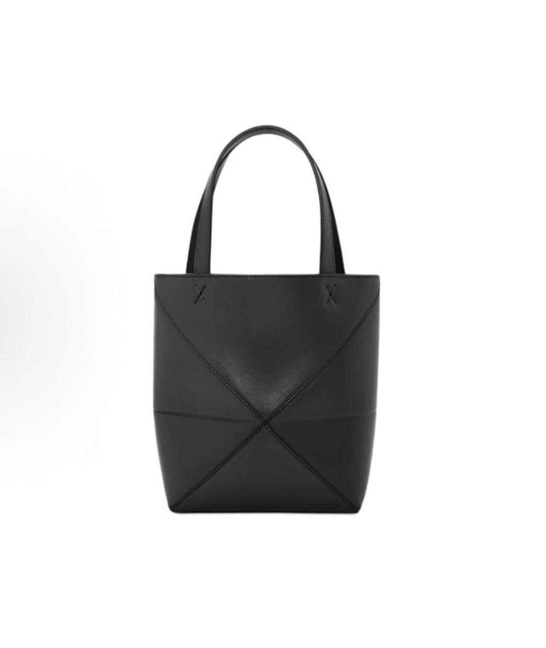 LOEWE Черная кожаная сумка тоут, фото 6