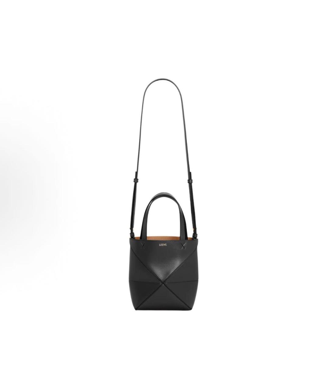 LOEWE Черная кожаная сумка тоут, фото 2