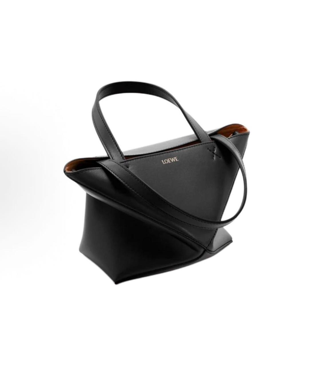 LOEWE Черная кожаная сумка тоут, фото 3