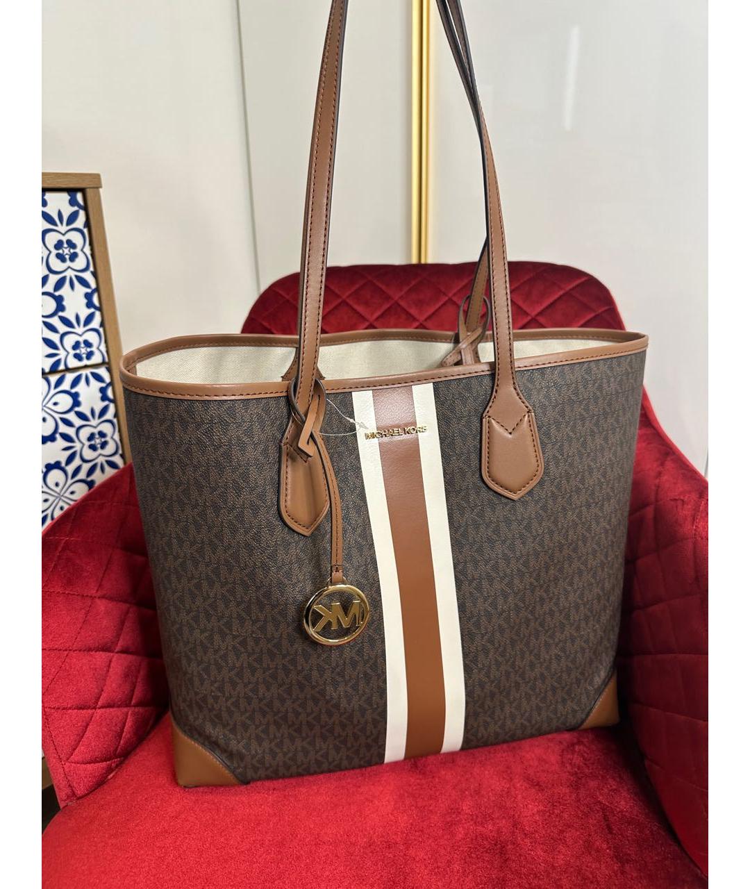 MICHAEL KORS Коричневая дорожная/спортивная сумка из искусственной кожи, фото 7