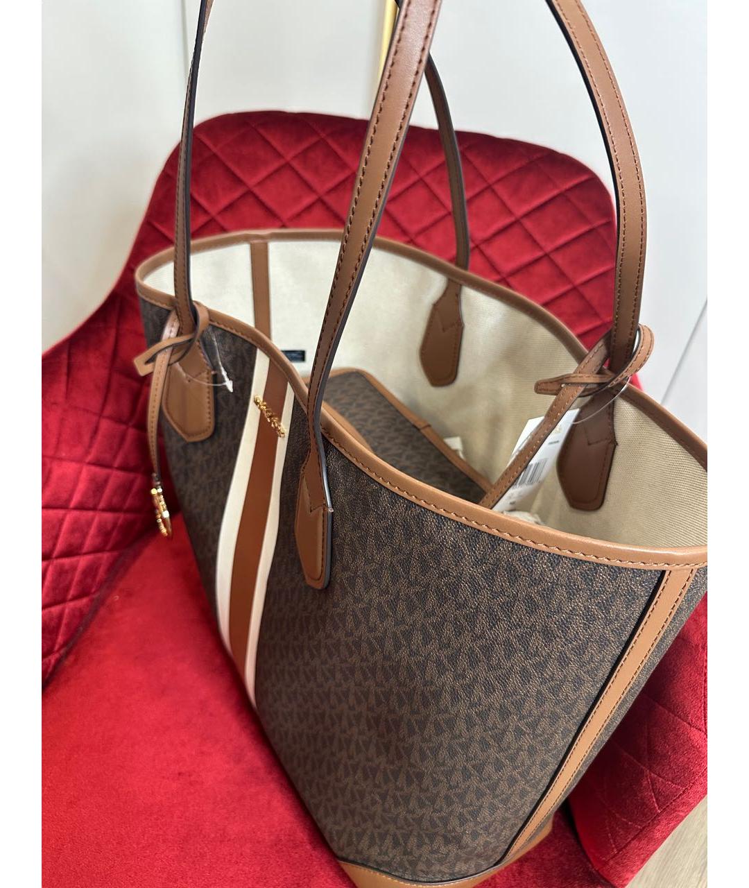 MICHAEL KORS Коричневая дорожная/спортивная сумка из искусственной кожи, фото 4